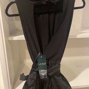 COPY - Ralph Lauren Black Sleeveless Flare Dress Size 16 NWT